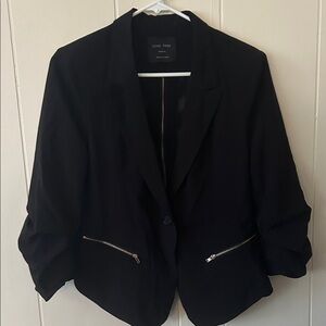Love Tree Women's  Black Blazer with Gold Accents